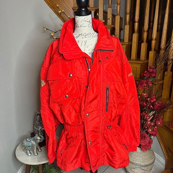 Descente Men’s Vintage Red Retro Ski Snow Winter Parka Jacket Size US XL - Picture 3 of 16